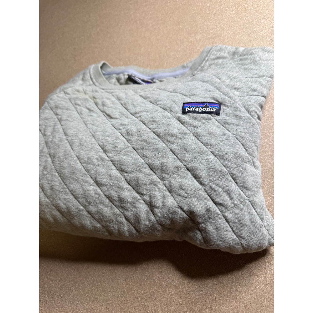 Patagonia Organic Cotton Quilt Crewneck Sweatshirt Grey Pullover Small‎ 25310